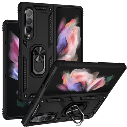 CSMART 【】 Anti-Drop Hybrid Magnetic Hard Armor Case With Ring Holder for Samsung Galaxy Z Fold 3 5G In Black