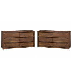 HOME SQUARE 2 Piece Dresser Set In Grand Walnut