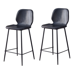 PLATA IMPORT Effie Ariella 26" Faux Leather Counter Stools In (Set Of 2) In Black