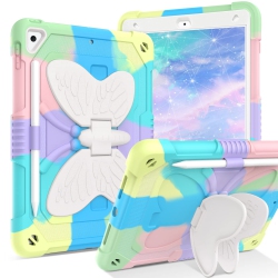 HLD Domaver for Ipad 9Th Generation Case, Ipad 8Th/7Th Generation/ Ipad Air 3 Case Butterfly Camo Case for Kids Pencil Holder Ki