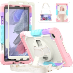HLD Samsung Galaxy Tab A7 Lite 8.7 Inch 2021 Kids Case, Hxcaseac Shockproof Case With S Pen Holder, 360° Rotating Stand/hand Str