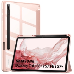 HLD Samsung Galaxy Tab S8 + 12.4 2022 (Sm-X800/x806) / Tab S7 Fe 12.4-Inch 2021 / Tab S7 Plus 12.4 2020 \w S-Pen Holder, Transparent Back Tablet