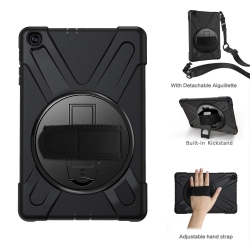 HLD Moko Case Fit Samsung Galaxy Tab A 10.1 2019, Heavy Duty Shockproof Full-Body Rugged 360 Degree Rotating With Shoulder Str