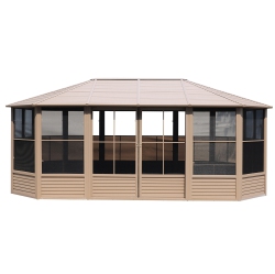 GAZEBO PENGUIN Florence Solarium With Metal Roof 12 Ft. X 18 Ft. In Sand