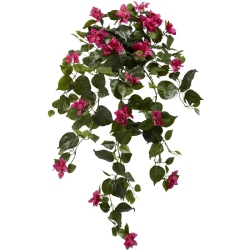 NEARLY NATURAL 37" Bougainvillea Hanging Artificial Plant (Set Of 2) In In Pink