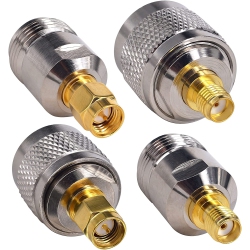 DOLAER 4PCs SMA to N Type Adapter Kit 4 Type Rf Coax Coaxial Connectors N Male/female to SMA Female/male Wifi Antenna Adapter Convertor for Cb