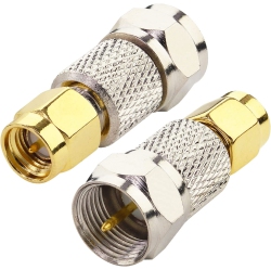 DOLAER 2PCs SMA to F Type Connector F Male(Plug) to SMA Male(Plug) Rf Coaxial Adapter F to SMA Coax Converter for Antennas Broadcast Radios Camera