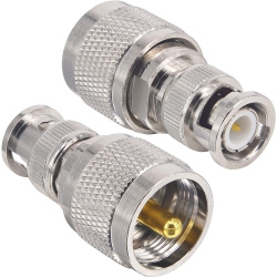 DOLAER 2PCs Bnc to Uhf Rf Coaxial Adapter Bnc Male to Uhf Male Pl259 Connector Uhf Pl-259 So-239 to Bnc Converter for Radios/antennas/scanners/hf