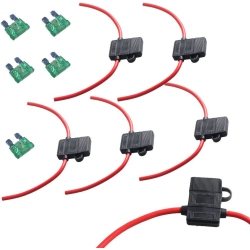 DOLAER Etopars 5 X 12 Gauge Atc Fuse Holder Box In-Line Awg Wire Copper 12V 30A Blade Standard Plug Socket