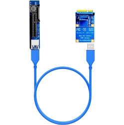 DOLAER Mini PCie Extension Cable 60Cm, Mini PCi-E to PCi-E X4 Riser Cable for Btc Miner Mining, Wifi Adapter, USB Adapter, M.2 PCi-E SSD Adapter, Etc