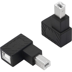 DOLAER USB 2.0 Type-B Printer Adapter, 2 Pack 90 Degrees USB 2.0 B Male to Type-B Female Printer Adapter, for Printer, Scanner, Mobile HDD And
