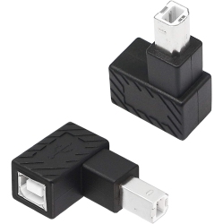DOLAER USB 2.0 Type-B Printer Adapter, 2 Pack 90 Degrees USB 2.0 B Male to Type-B Female Printer Adapter, for Printer, Scanner, Mobile HDD And