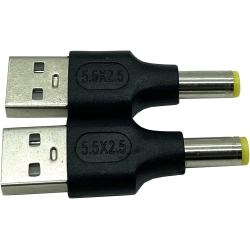 DOLAER USB to Dc Adapter, 20 USB A Male to Dc 55 X 25MM Male Power Adapter 2-Pack, Used for Charging Electronic Devices \w Dc Or USB Ports