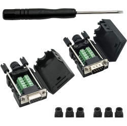 DOLAER Db9 Breakout Connector to Wiring Terminal Rs232 D-Sub Male Serial Adapters Port Breakout Board Solder-Free Module \w Case (Male Connector +