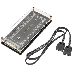 DOLAER 5V 3Pin RGB Led Splitter 10-Port 3Pin Led Hub Controller With 50Cm Extension Cable