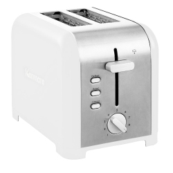 KENMORE 2-Slice Toaster Stainless Steel, Extra Wide Slots, Bagel, Defrost, 9 Shade Settings In White