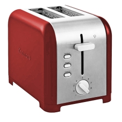 KENMORE 2-Slice Toaster Stainless Steel, Extra Wide Slots, Bagel, Defrost, 9 Shade Settings In Red