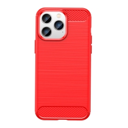 PANDACO Brushed Metal Case for Iphone 14 Pro Max In Red
