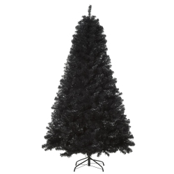 HOMCOM 6Ft Artificial Christmas Tree Unlit Douglas Fir With Realistic Branch Tips Halloween Style In Black
