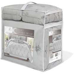 SAFDIE & CO. CANADA Safdie & Co. 7-Piece Chateau Premium Microfiber Queen Comforter Set In In Gray