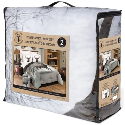 SAFDIE & CO. CANADA Safdie & Co. 2-Piece Deer In Snowy Forest Twin Comforter Set In Multi-Color