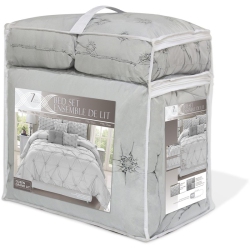 SAFDIE & CO. CANADA Safdie & Co. 7-Piece Chateau Premium Microfiber King Comforter Set In In Gray