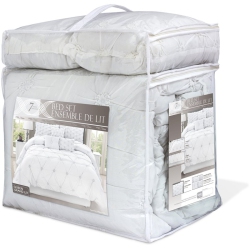 SAFDIE & CO. CANADA Safdie & Co. 7-Piece Chateau Premium Microfiber Queen Comforter Set In In White
