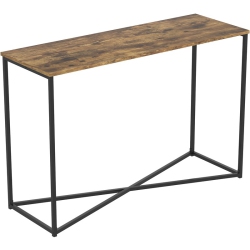 SAFDIE & CO. CANADA Safdie & Co. 44"l Black X Metal Console Table In Reclaimed Wood In Brown