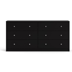 TVILUM CANADA Tvilum Portland Contemporary 6 Drawer Double Dresser In In Black