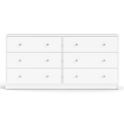 TVILUM CANADA Tvilum Portland Contemporary 6 Drawer Double Dresser In In White