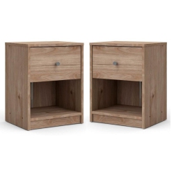 TVILUM CANADA 2-Piece Furniture 1-Drawer Nightstand Set In Jackson Hickory