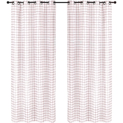 SAFDIE & CO. CANADA Safdie & Co. Wrinkle Free Curtain Sheer Check 84"l In In Red