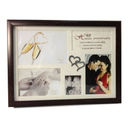 JIALLO CANADA Jiallo 40Th Anniversary Collage Photo Frame With Double Heart Icon In In Brown