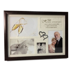JIALLO CANADA Jiallo 50Th Anniversary Collage Photo Frame With Double Heart Icon In In Brown