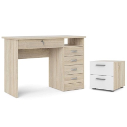 TVILUM CANADA 2 Piece Set With Writing Desk And Nightstand In Oak