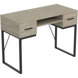SAFDIE & CO. CANADA Safdie & Co. 42.5"l 2-Drawers 1-Shelf Metal Computer Desk In Dark Taupe In Black
