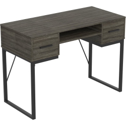 SAFDIE & CO. CANADA Safdie & Co. 42.5"l 2-Drawers 1-Shelf Metal Computer Desk In Dark Gray In Black