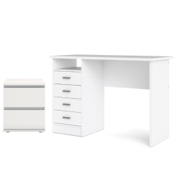 TVILUM CANADA 2 Piece Set With 4 Drawer Writing Desk And 2 Drawer Nightstand