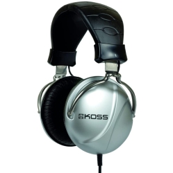 KOSS Headphone Over Ear Home Td85 3.5MM High Quality Sound & Construction Large Adjustable Padded Headband - Silver & In Black