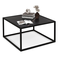 COSTWAY Coffee Table Modern Rectangular Coffee Table Metal Frame for Living Room