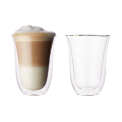 GALATEO LIVING Galateo Capri Collection Caffe Double-Wall Borosilicate Coffee Glass Mugs - Set Of 2