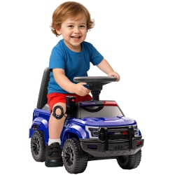 AOSOM Kids Ride On Sliding Car \w Hidden Under Seat Storage, Ride On Police Car for Toddler \w Megaphone, Anti Dumping Device, Removable Backrest