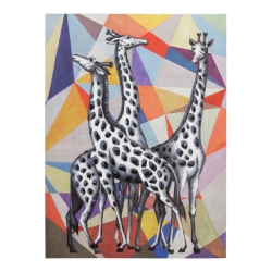 YOSEMITE HOME DECOR "contemporary View Of Giraffes" Wood Wall Art In Multi-Color
