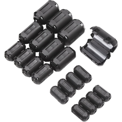 DOLAER 20 Pieces Clip-On Ferrite Ring Core Rfi Emi Noise Suppressor Cable Clip for 3Mm/ 5Mm/ 7Mm/ 9Mm/ 13MM Diameter Cable In Black