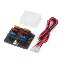 DOLAER 6 Way Dc 12~32V Blade Fuse Box Holder Fuse Block \w Fuses Cables \w Led Warning Light Protection Cover for Automotive Car Boat Marine Trike \w