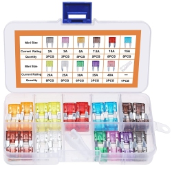 DOLAER 60PCs Car Fuse Kit - Replacement Fuses Assortment Kit for Car/rv/truck/motorcycle(2Amp 3A 5A 7.5A 10A 15A 20A 25A 30A 35A 40A) - Mini Blade
