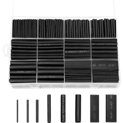 DOLAER 730 PCs 2:1 Heat Shrink Tubing Kit 8 Sizes Assorted Sleeving Tube Wrap Cable Wire Kit for Diy In Black