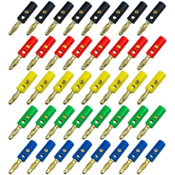 DOLAER 40PCs Premium 4MM Banana Plug Plated Banana Plug Connector, for Speaker, Audio/video Receiver, Amplifiers And Sound Systems (5 Color) In Gold