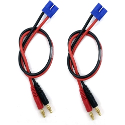 DOLAER Rc 2 Pack Ec3 Connector Male to 4MM Banana Bullet Plug Silicone Battery Rc Balance Charge Cable Lead Adapter