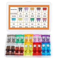 DOLAER 25PCs Standard Car Fuse Kit - Blade Fuses Automotive - Replacement Fuses Assortment Kit for Car/rv/truck/motorcycle(2Amp 3A 5A 7.5A 10A 15A